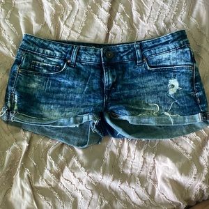 Aeropostale acid washed distressed denim jean shorts
